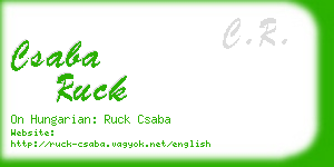 csaba ruck business card